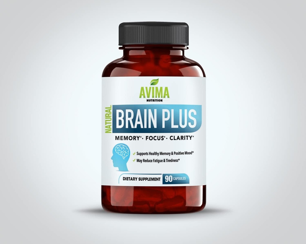 AVIMA Brain Booster Depot124; Brain Function Supplement Depot124; Boost Koncentration, Forbedrer hukommelse, fokus & Mental Performance Depot124; Reducerer stress & Træthed Depot124; 100% All- Natural Nootrop