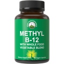 Methyl B12 Vitamin + hel fødevareblanding af 25 grøntsager og frugter til Max Absorption. Vegansk vitamin B12 Methylcobalamin - Methyl B- 12 supplement til energi, fokus og relief. 30 dages forsyningskapsler