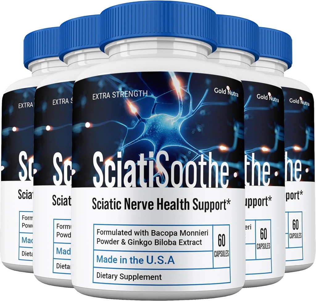 (5 Pack) SciatiSoothe Supplement Pills, Sciati Soothe All Natural Brain and Cognitive Supplement Pills