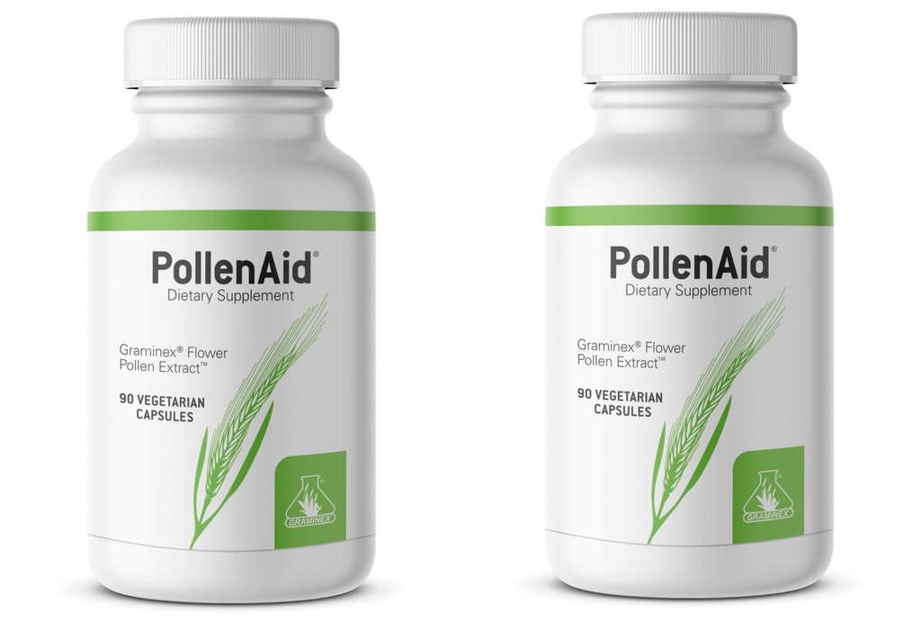 Graminex PollenAid Prostata Supplement: All Natural Prostate Support for Brege Control & Urinary Tract Health, Rye Pollen Extract Made in USA, 90 Vegetar Caps (Pack of 2)