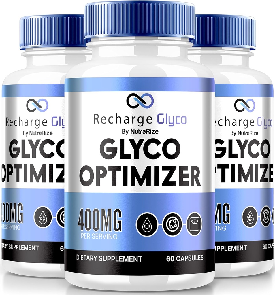 (3 Pack) Recharge Glyco kapsler, Recharge Glyco- Optimizer for sundhed og velvære, Alle naturlige Glyco support, Official Glyco Optimizer, RechargGlyco anmeldelser (180 Kapsler)