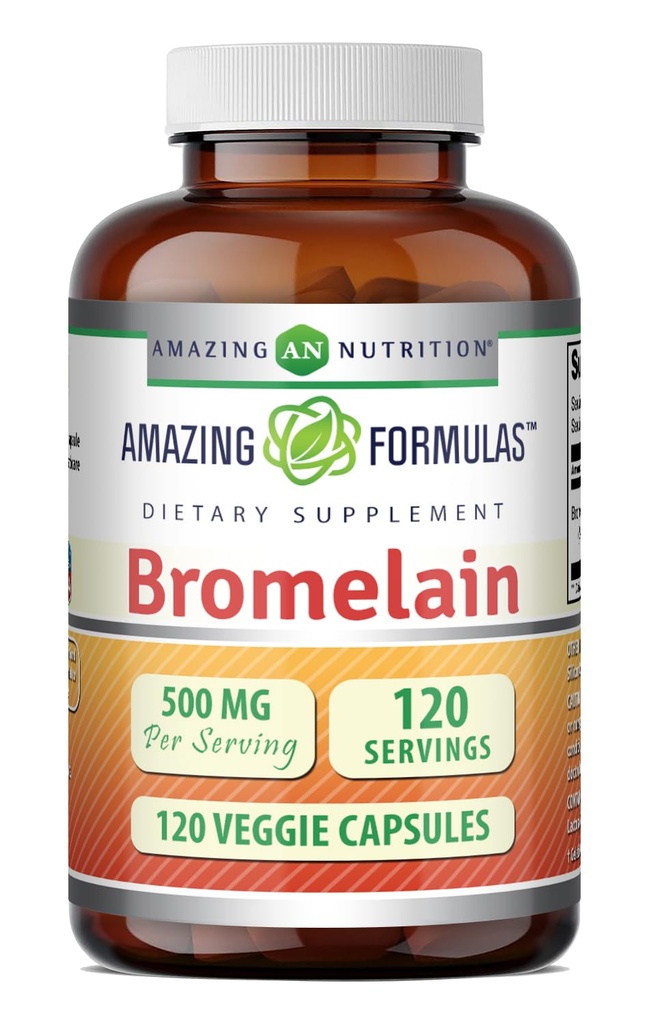 Amazing Formulas Bromelain Supplement 124; 500 Mg Per Serving Medic124; Veggie Kapsler Medic124; Non- GMO Medic124; Gluten Free Medic124; Lavet i USA Medical 124; Ideel til vegetarer (1 pakke Medical 124; 120 Greve)