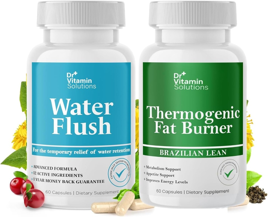 DR VITAMIN LØSNING Diuretiske vandpiller & termogene Fat Burner Bundle - 120 Caps