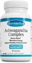 EuroMedica Ashwagandha Complex - Support Adrenal Health - Ashwagandha Support with Rhodiola Rosea Extract - Herbal Support Energy & Concentration - 60 Kapsler
