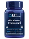 Life Extension Glutathion, Cysteine & C, 500 mg C-vitamin, kraftfuld antioxidant supplement til støtte leversundhed, glutenfri, ikke-GMO, 100 kapsler