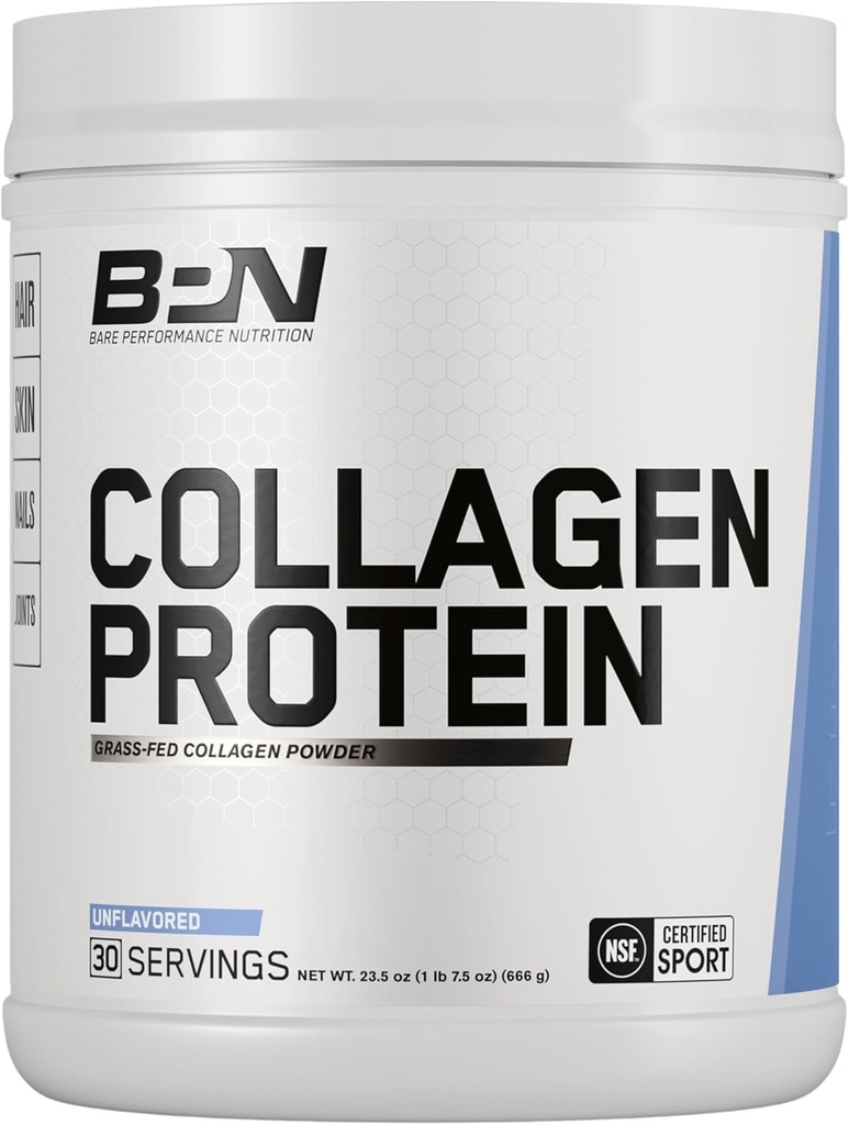 BARE PRÆSTATIONSNETRITION, BPN Collagen Protein, Grass- Fed- Bovin Collagen Peptider, Unflavored