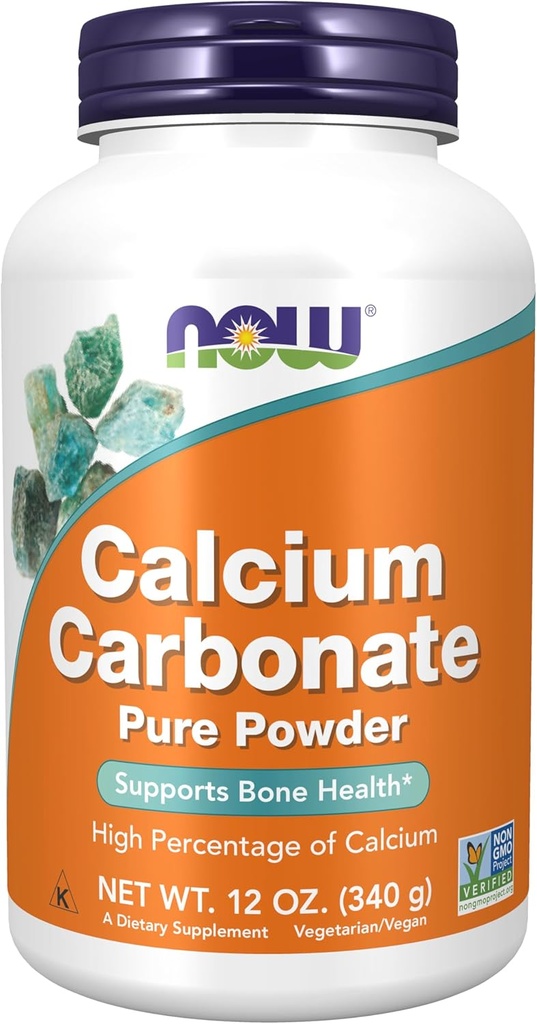 Now Foods Supplements, Calcium Carbonate Powder, High Procent af Calcium, Understøtter Bone Health *, 12 - Ounce