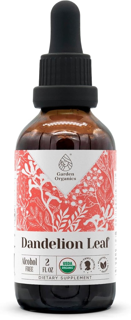 Dandeelion Leaf USDA Organic Alcohol- Free Extract Name 124; Kosttilskud, højpotens Tincture, fordøjelsessystem; Natural Certified Organic Dandeelion Leaf (Taraxacum Officinale) Tørret Leaf 2 oz