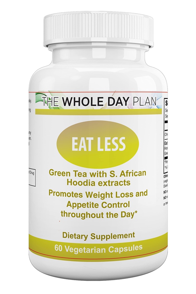 Den HELDAG Plan Eat Mindre - Vægttab piller for kvinder og mænd, der virker hurtigt - Appetite Suppressant Fat Burning Kosttilskud, 60 Kapsler, Made in USA