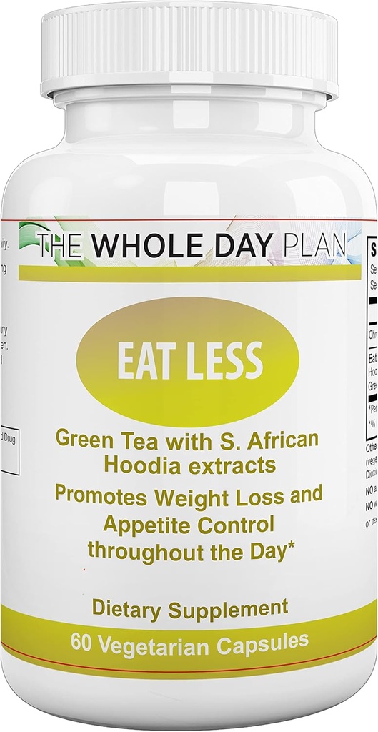 Den HELDAG Plan Eat Mindre - Vægttab piller for kvinder og mænd, der virker hurtigt - Appetite Suppressant Fat Burning Kosttilskud, 60 Kapsler, Made in USA