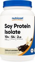 Nutricost Soy Protein Powder, 2 LB Vanilla, 10 Gram Protein Per Serving, Vegetarisk, Non- GMO & Gluten Free