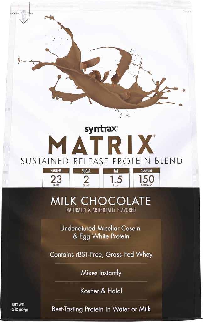 Syntrax Nutrition Matrix - Vedvarende-Release Protein Blend, Milk Chocolate 5 lbs.