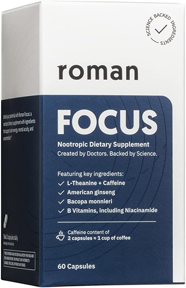Ro Focus er 124; Nootropisk Kosttilskud understøtter rolig energi og koncentration med koffein, L-Theanin, amerikansk Ginseng, og Bacopa Monnieri er 124; 30- Day Supply (60 tabletter)