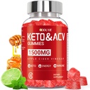 (1 Pack) Apple Cider Vincils Gummies Note 124; Keto ACV Gummies for Supportes Metabolisme & Fat Burn with Vitamin B6 & B12; ACV Supplement D124; Lemon Honey Flavor D124; 60 Vegan for kvinder og mænd