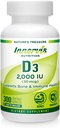 Høj potens Vitamin D3 2000 IE - Boost immun, Support Bone & Tænder, Let at synke 300 Veg kapsler