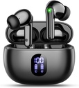 Wyness Wireless Earbuds Bluetooth 5.3 Ear Bud, Hi- Fi Stereo Bass Ear Bud med 48H Playtime & LED Display, Letvægt in- Ear hovedtelefoner med Mic, IPX7 Vandtæt, Touch Control til iPhone