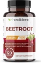 Healbend Organic Beet Root Capsules 1300mg - Nitrooxid Booster Beets Support sundt blodtryk, hjerte sundhed, cirkulering Superfood - 120 Tæl