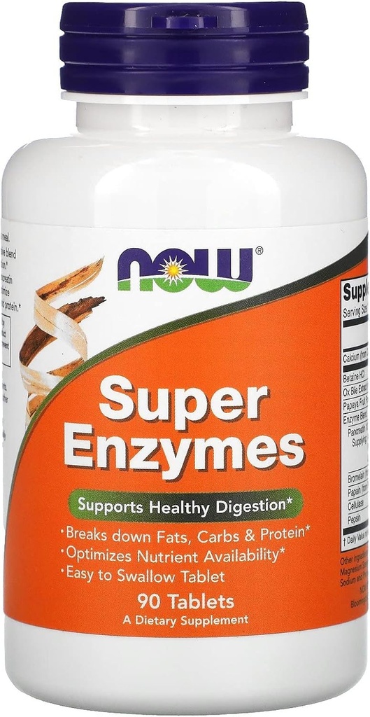 Now Foods Super Enzymes, 90 tabletter