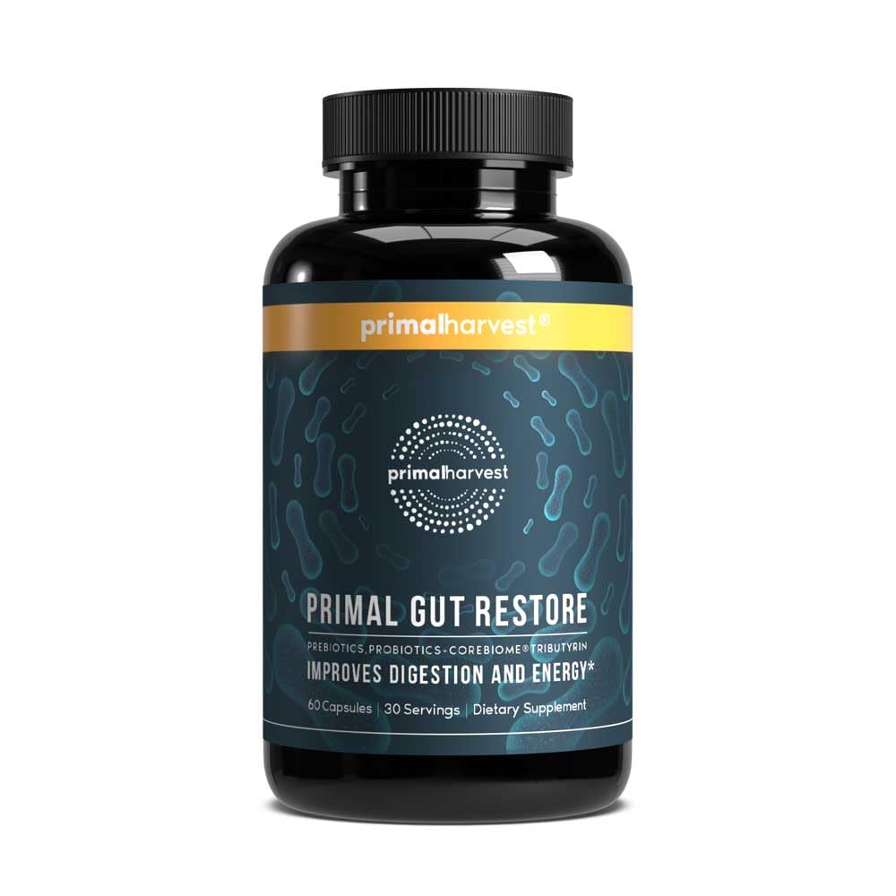 Primær høst Genopretning for Gut Sundhed, Primal Gut Genopretning w / POSTbiotika, Prebiotika og PRObiotika til kvinder og mænd, 60 CT - fordøjelse, Colon Cleanse, Immunity Support - Hjælper Leaky Gut Reparation