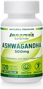 Ashwagandha 500mg - Stress Relief, Mood Balance & Afslapning med sort peber, 120 Veganske kapsler