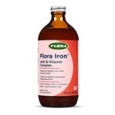 Flora Iron - Vegansk flydende jern supplement med B vitaminer - Tilbud Red Blood Cell & Energy Support - Yeast- Free & Gluten- Free - Lækker frugtsaftbund - 15 fl. oz. Glasflaske