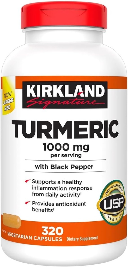 Kirkland Signature Turmeric with Black Pepper, 1000mg (320 Count)