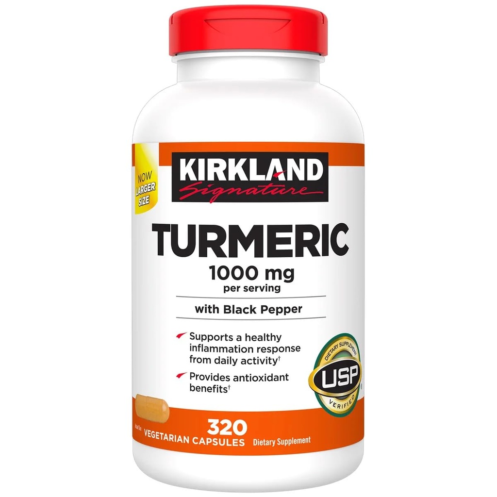 Kirkland Signature gurkemeje med sort peber, 1000mg (320 Greve)