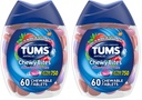TUMS Chewy Bites Antacida Tabletter til Chewable Heartburn Relief og Syre fordøjelsesbesvær Relief, Assorted Berries - 60 Greve (pakke med 2)