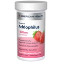AMERICAN SUNDHED Daglig tyggetablet Acidophilus, 1 Millioner levende kulturer, Beneficial Bacteria for Digestive & Immunsystemet, Jordbær, 60 Greve