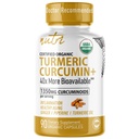 Naturens Fusioner Nutri Økologisk Gurkemeje Supplement 1425mg - 40x Mere Biotilgængelig - 95% Curcuminoider - Gurkemeje med Sort Peber, Ginger & Gurkemeje Olie - Supplement