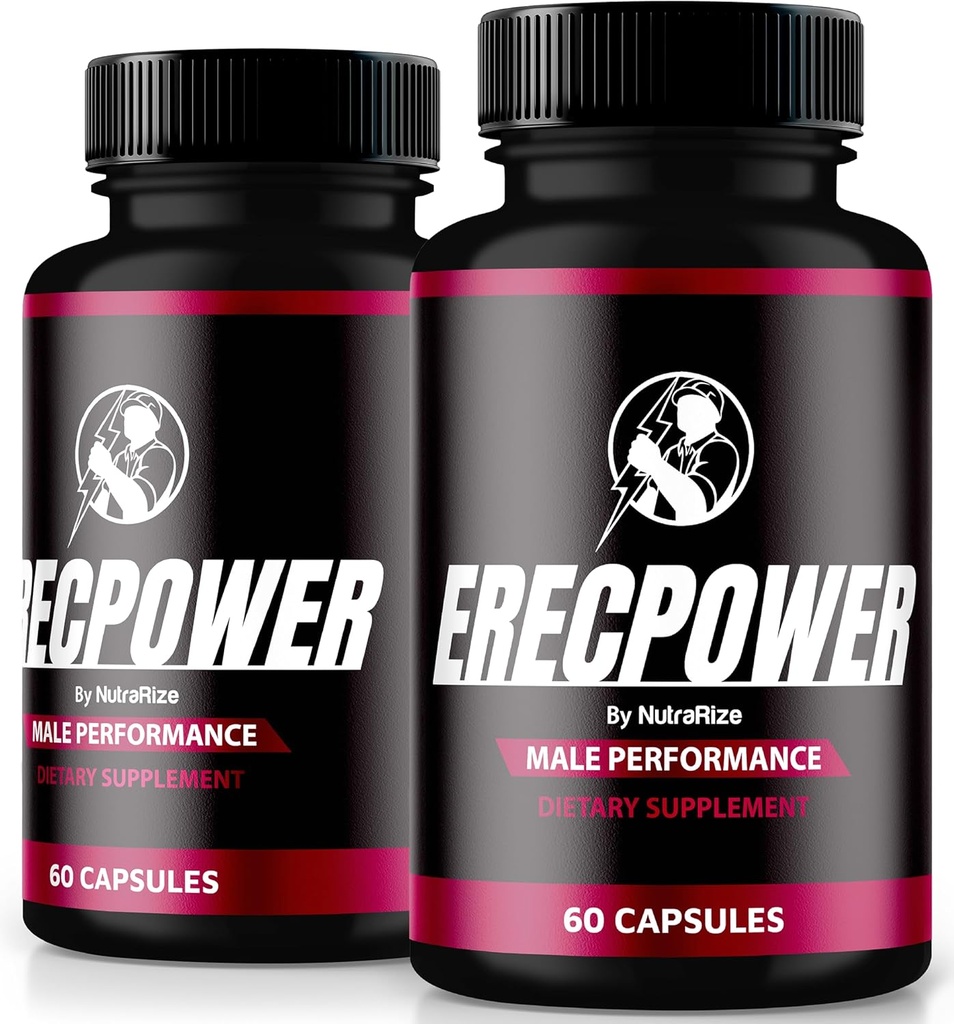 (2 Pack) ErecPower for mænd, officielle ErecPower piller, Alle naturlige mandlige supplement, Capsule til Boost Energy og samlet sundhed, Erec Power Support for Peak Performance, Vitamin, anmeldelse (120 Kapsler)
