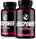 (2 Pack) ErecPower for mænd, officielle ErecPower piller, Alle naturlige mandlige supplement, Capsule til Boost Energy og samlet sundhed, Erec Power Support for Peak Performance, Vitamin, anmeldelse (120 Kapsler)