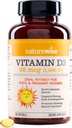 NatureWise Vitamin D3 1000iu (25 mcg) 1- År Support til immunforsvar, sund muskelfunktion, og ben sundhed - non-GMO, Gluten Free in Organic Extra Virgin Olivenolie, (Mini Softgel), 360 Tæl