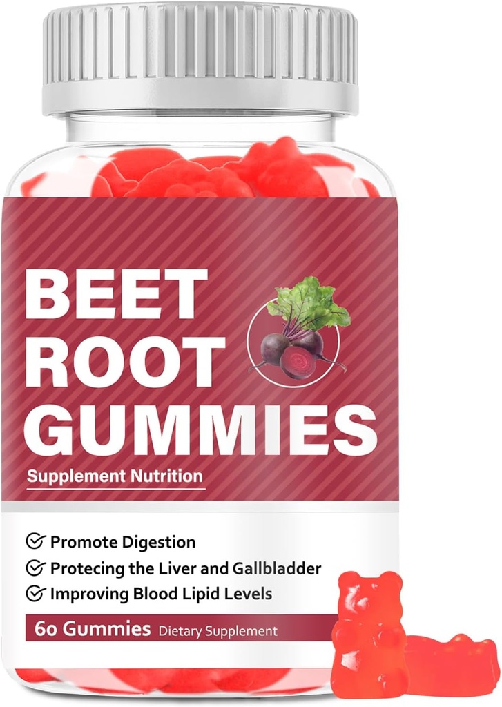 Root Gummies Kosttilskud, Beet Root Chewables, Beet Root Gummy Supplement for voksne, Energiforsyning, Nutrition Support, Multivitamin