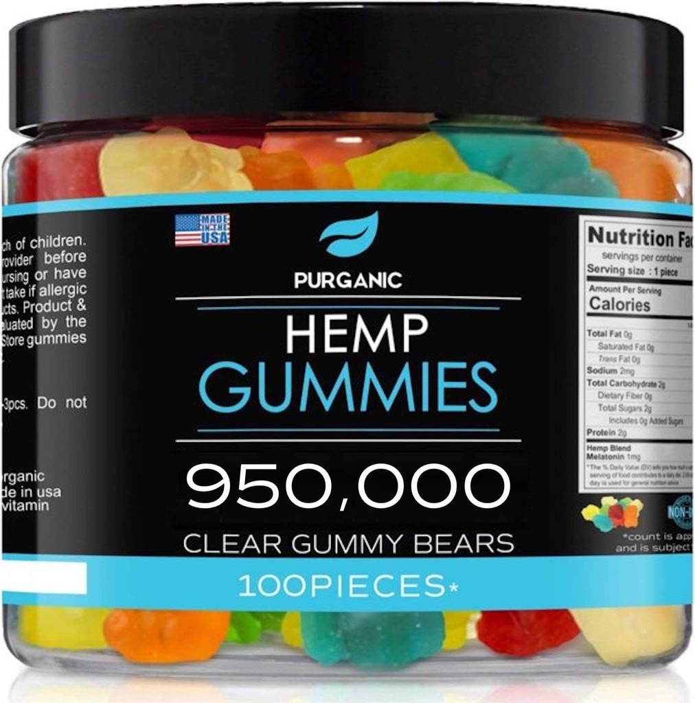 Hamp Gummies - Hjælper support søvn, fred og afspænding - Høj styrke og støtte alle naturlige Tasty Fruit Flavors - Made in USA - 100ct