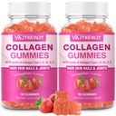 2-Pack Collagen Gummies for Women & Men - with Biotin, Vitamin C, & Zinc for Skin Radiance, Hair Growth, Strong Nails, & Joint Support, 120 Count