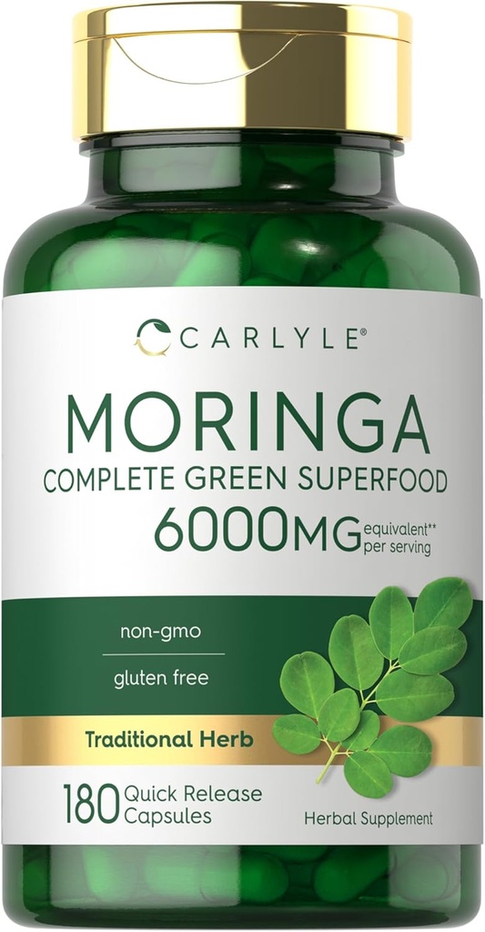 Carlyle Moringa Oleifera Note 124; 180 Kapsler Note 124; Non- GMO og Gluten Free Supplement