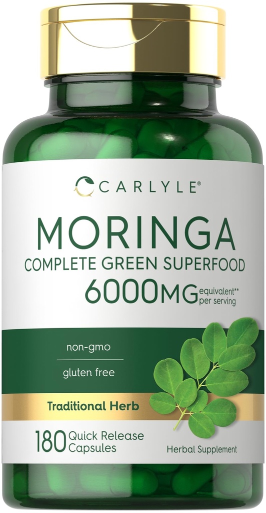 Carlyle Moringa Oleifera Note 124; 180 Kapsler Note 124; Non- GMO og Gluten Free Supplement