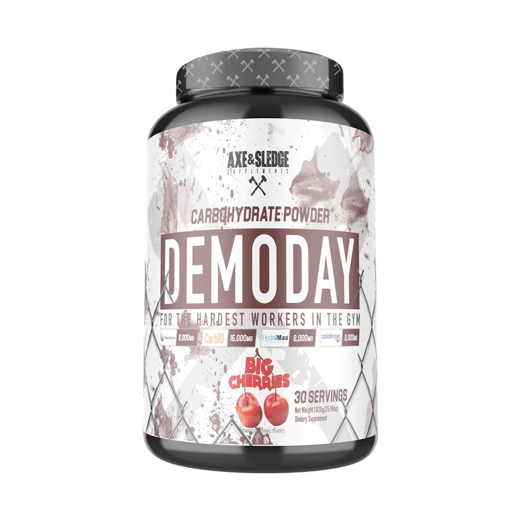 Axe & Sledge Kosttilskud Demo Dag Intra-træning Kulhydrat pulver med klynge Dextrin, Carb10, Hydromax, & Palatinose, Forbedrer ydeevne og pumper, 30 Servere (Store Kirsebær)