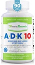 Power by Naturals ADK Vitamin Supplement - ADK 10 High Potency with Vitaminer A, D3 10.000 IE & K2 MK7 for Superior Heart, Immun & Bone Health Support - 90 kapsler, 1 pakke (3måneders Tilgang)