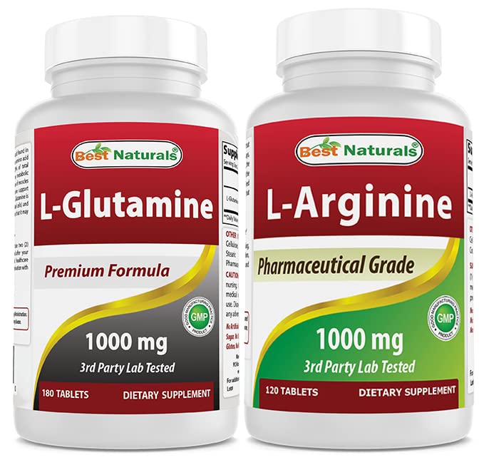 Bedste Naturals L- Glutamin 1000mg & L- Arginin 1000 mg