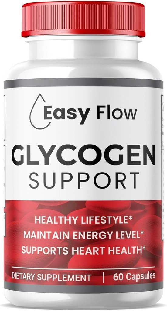 (1 Pack) Easy Flow Glycogen, EasyFlow Glycogen Support Capsules, Glyco Optimizer Formel, Natural Blood Vessel Cleaner, Premium Easy Flow Glycogen Support (60 Kapsler)