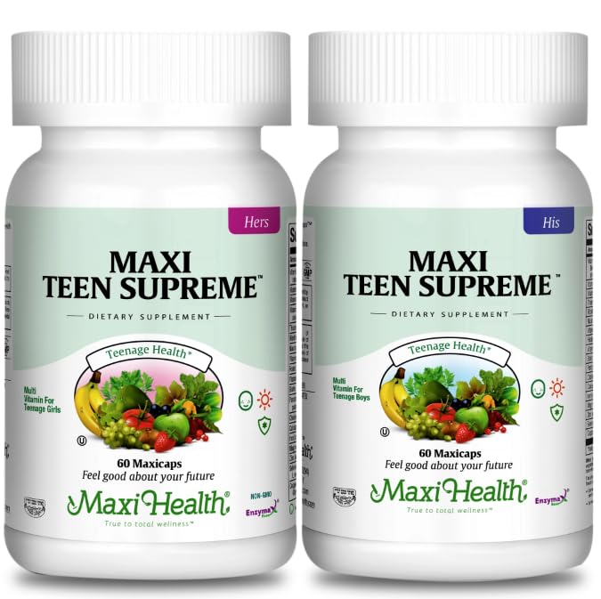 Piger og drenge Multivitamin Bundle med D3, Jern, Calcium, Biotin, fordøjelsesenzymer - Multi Vitaminer for energi, Immunum & Mood Support - 60 Greve hver