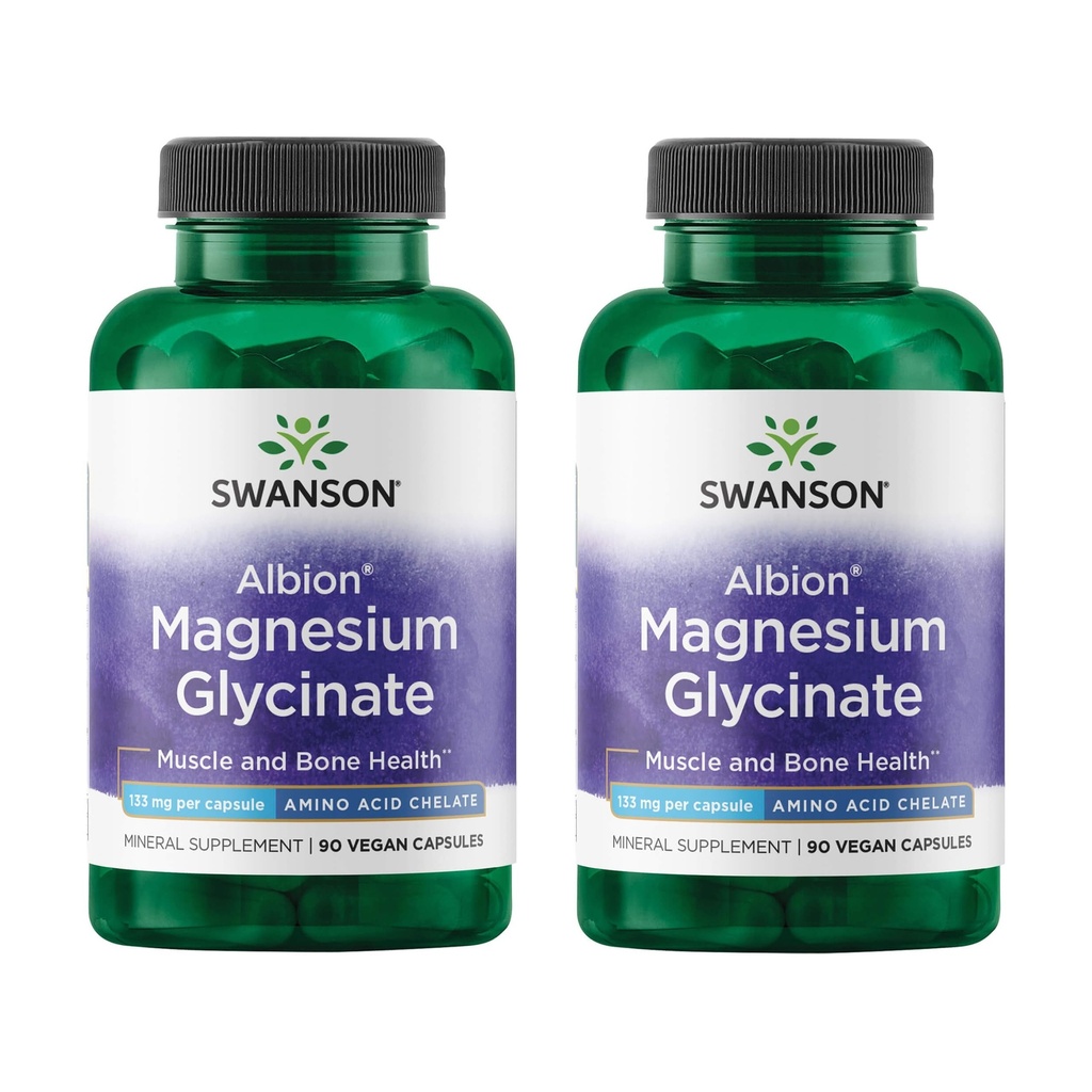 Swanson Chelated Magnesium 133 Milligram 90 Kapsler (2 stk.)