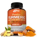 NutriFlair Gurkemeje med Ingefær og BioPerine Black Pepper Kosttilskud, 180 Kapsler - 95% Curcuminoider - Fælles støtte, Antioxidant, Anti Aging - Natural, non-GMO, Vegansk Bedste Potens
