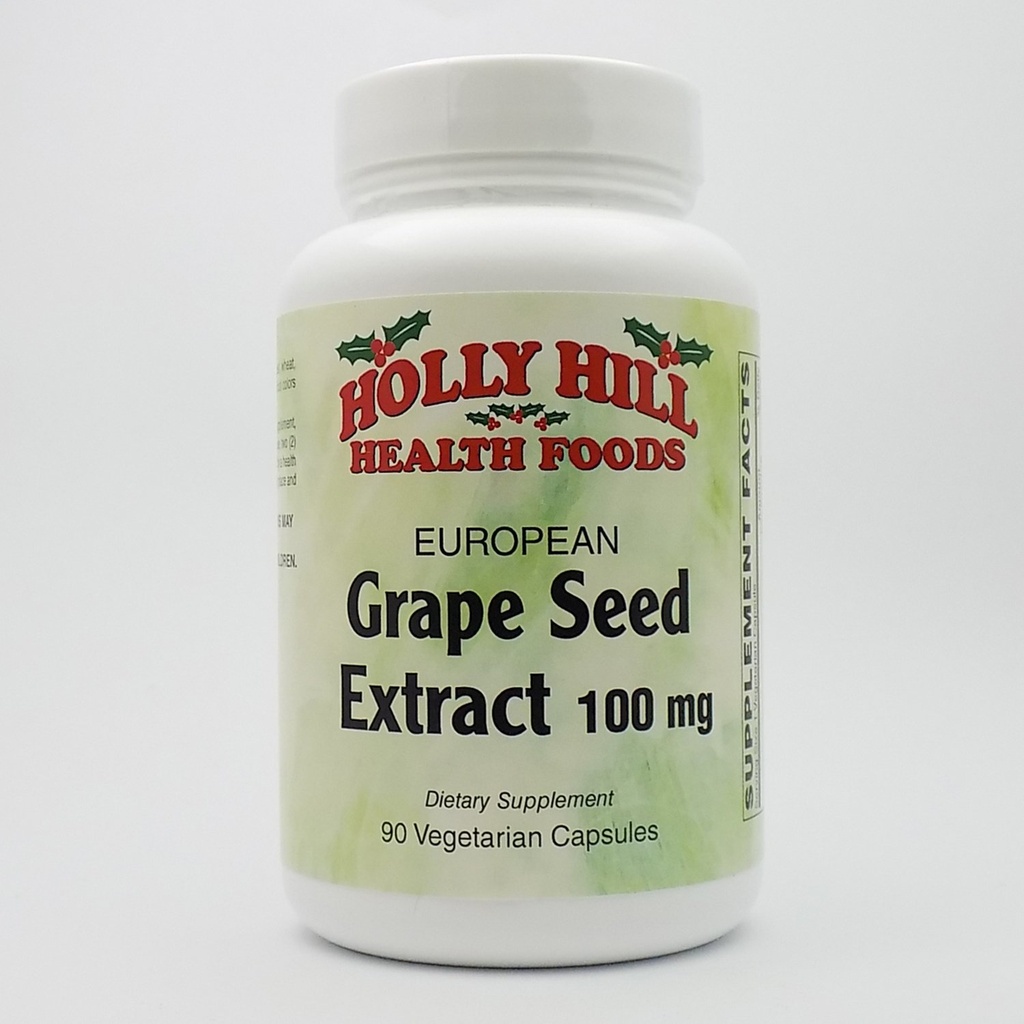 Holly Hill Health Foods, European Grape Seed Extract 100 MG, 90 Kapsler