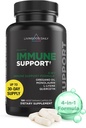 Livingood Daglig immunsupporttillæg, 4- in-1 Formel med Oregano Oil, Monolaurin, L Lysin & Quercetin, Gut & fordøjelsessygdomme, Gluten Free, Vegan, Non GMO, Allergen Free, 120 Kapsler
