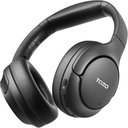 TOZO HT2 Hybrid Aktiv Støj Annullering Hovedtelefoner, Trådløs Over Ear Bluetooth Headset, 60H Playtime, Hi-Res Audio Custom EQ via App Deep Bass Comfort Fit Ear Cups, for Home Office Travel Black