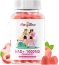 NAD + Gummies Supplement for kvinder 1000MG - NAD Plus Gummies for mænd Sukker Free Vitamin B3 Niacinamid Pure Organic Boosts NAD niveau Anti- Aging Cell Regeneration Energy Brain Peach Flavor 60C