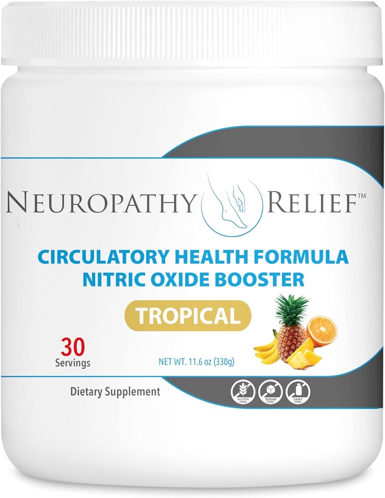Neuropati Relief ™ - cirkulerende sundhedsformel - nitrogenoxid booster - tropisk flavor (1 Jar), 30 Serveringer